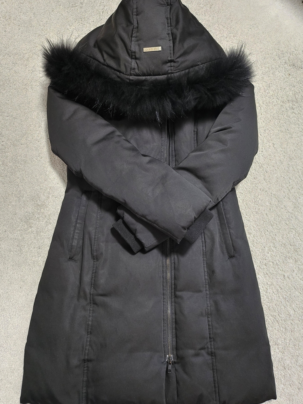 SOIA&KYO Black Women's Hooded Puffer Coat